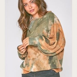 Tie Dye Waffle Knit Top